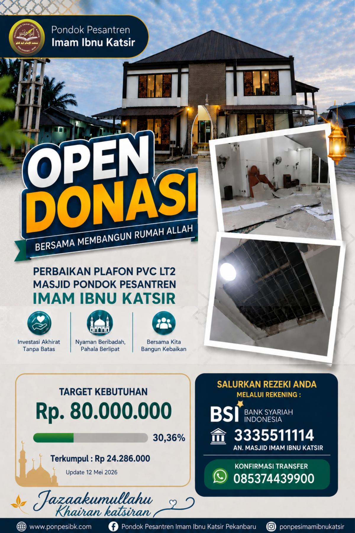Open Donasi Plafon Masjid